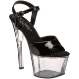 Black Transparent 18 cm Pleaser SKY-309 High Heels Platform