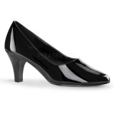 Black Varnished 8 cm DIVINE-420W Pumps with low heels