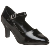 Black Varnished 8 cm DIVINE-440 Pumps with low heels