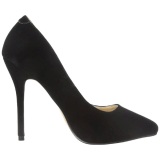 Black Velvet 13 cm AMUSE-20 pointed toe stiletto pumps