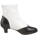 Black White 5 cm FLORA-1023 Ankle Calf Boots Women