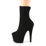 Black faux suede 18 cm ADORE-1042 Pole dancing ankle boots