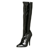 Black varnished patent boots 13 cm SEDUCE-2000 pointed toe stiletto boots