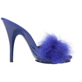 Blue 13 cm POISE-501F Marabou Feathers Mules Shoes