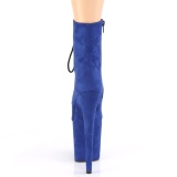 Blue faux suede 20 cm FLAMINGO-1020FS Pole dancing ankle boots