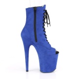 Blue faux suede 20 cm FLAMINGO-1021FS Pole dancing ankle boots