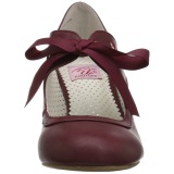 Burgundy 6,5 cm WIGGLE-32 retro vintage cuben heels maryjane pumps