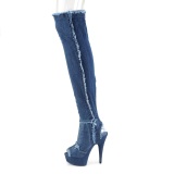 Canvas 15 cm DELIGHT-3030 Platform Thigh High Boots