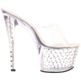 Clear Rhinestone Platform 18 cm STARDUST-701 Women Mules Shoes