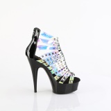 DELIGHT-600-9 - 15 cm platform high heel boots hologram