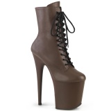 FLAMINGO-10202 20 cm pleaser high heels ankle boots mocha