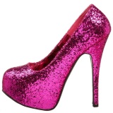 Fuchsia Glitter 14,5 cm Burlesque BORDELLO TEEZE-06G Platform Pumps