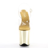 Gold 20 cm FLAMINGO-808 Chrome Platform High Heels