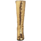 Gold Sequins 8 cm SPECTACUL-300SQ Women Knee Boots