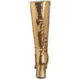 Gold Sequins 8 cm SPECTACUL-300SQ Women Knee Boots