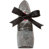 Gray Rhinestone 14,5 cm Burlesque TEEZE-04R Platform Pumps Women Shoes