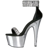 High Heels Glittering Stones 18 cm ADORE-769RS Chrome Platform