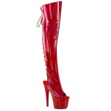 Hologram 18 cm ADORE-3019HWR red thigh high boots open toe with lace up