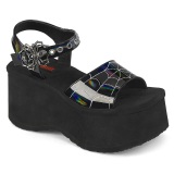 Hologram 6,5 cm DemoniaCult FUNN-10 emo lolita platform wedge sandals