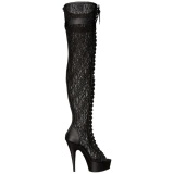 Lace Fabric 15 cm DELIGHT-3025ML Platform Thigh High Boots