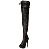 Lace Fabric 15 cm DELIGHT-3025ML Platform Thigh High Boots