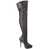 Leather 13,5 cm INDULGE-3011 Platform Thigh High Boots