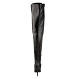 Leatherette 13 cm SEDUCE-3024 Black overknee boots with laces