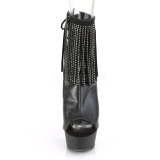 Leatherette 15 cm DELIGHT-1018RSF womens fringe ankle boots high heels