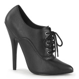 Leatherette 15 cm DOMINA-460 lace up oxford pumps black