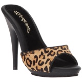 Leopard 13 cm Fabulicious POISE-501FUR womens mules shoes