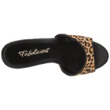 Leopard 13 cm Fabulicious POISE-501FUR womens mules shoes