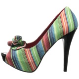 Multicolored 13 cm LOLITA-12 womens peep toe pumps shoes