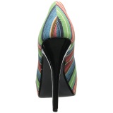 Multicolored 13 cm LOLITA-12 womens peep toe pumps shoes