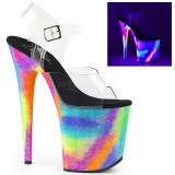 Multicolored 20 cm FLAMINGO-808GXY High Heeled Sandal Neon Platform