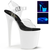 Neon White 20 cm Pleaser FLAMINGO-808UV High Heel Platform