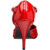 Patent 10 cm VANITY-415 t-strap pumps high heels red