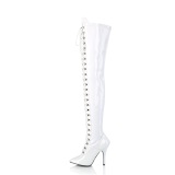 Patent 13 cm SEDUCE-3024 White high heeled mens thigh high boots