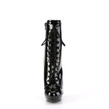 Patent 15 cm SULTRY-1020 Black ankle boots high heels