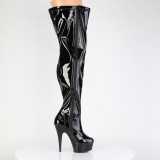 Patent 15 cm thigh high stretch overknee boots with wide calf