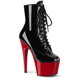 Patent 18 cm ADORE-1020 pleaser ankle boots with red soles