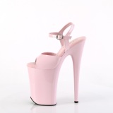 Patent 23 cm INFINITY-909 Rosa extrem platform high heels shoes