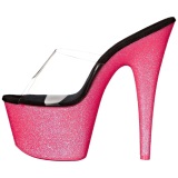 Pink 18 cm ADORE-701UVG neon platform mules womens