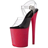 Pink 20 cm FLAMINGO-808UVG Neon Acrylic Platform High Heeled Sandal