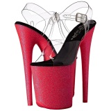 Pink 20 cm FLAMINGO-808UVG Neon Acrylic Platform High Heeled Sandal