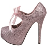 Pink Rhinestone 14,5 cm Burlesque TEEZE-04R Platform Pumps Women Shoes