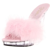 Pink Transparent 13 cm Fabulicious LIP-101-8 Platform High Mules