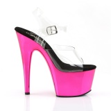 Pink chrome platform 18 cm Pleaser ADORE-708 poledance shoes