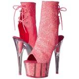 Pink glitter 18 cm ADORE-1018G womens platform soled ankle boots