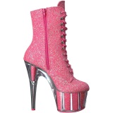 Pink glitter 18 cm ADORE-1020G womens platform soled ankle boots