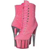 Pink glitter 18 cm ADORE-1020G womens platform soled ankle boots